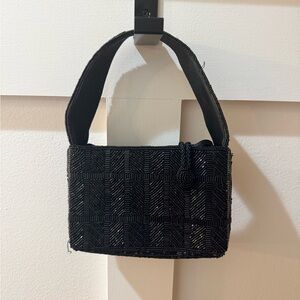 La Regale Black Beaded Mini Bag